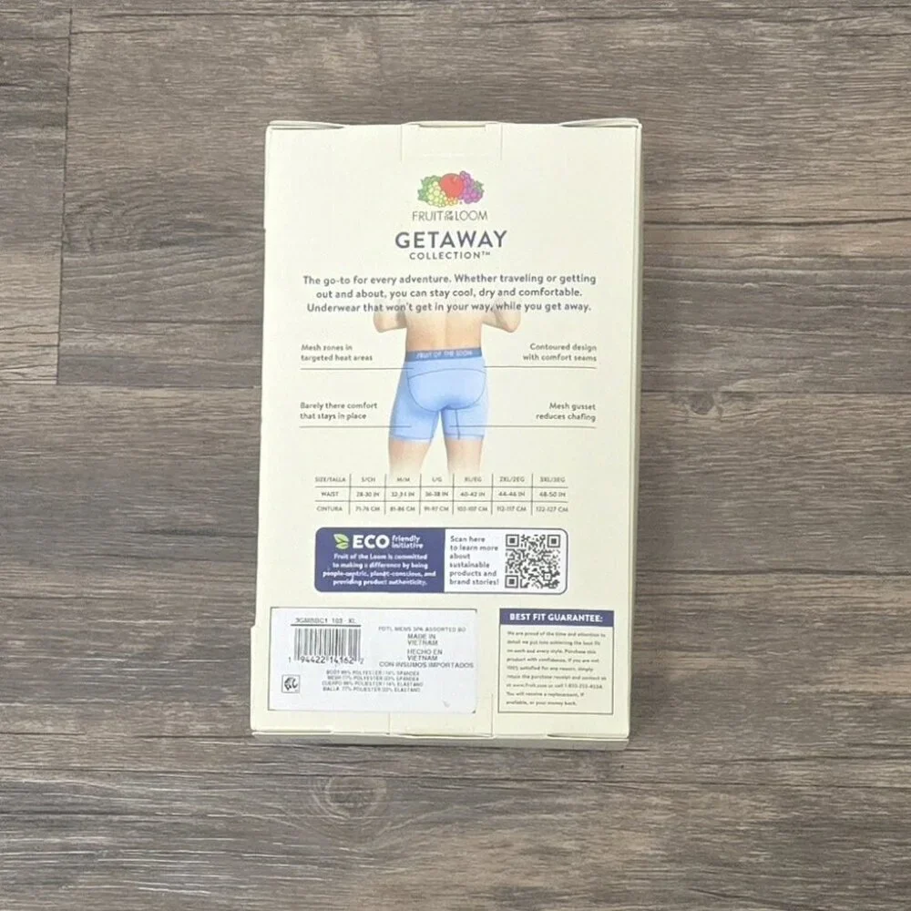 Fruit Of The Loom Men's Getaway Collection Boxer Briefs 3 Pack XL NEW